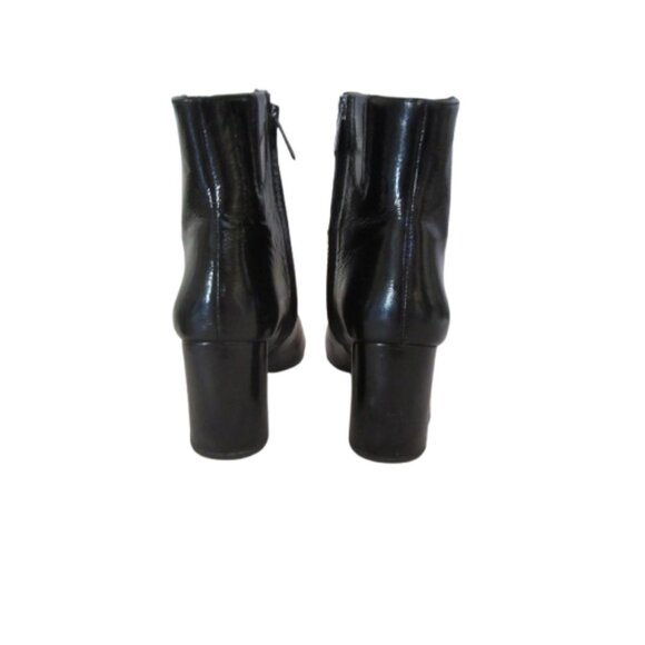 Sam Edelman Codie Black Patent Leather Block Heel Booties SZ 7.5 - Picture 5 of 7
